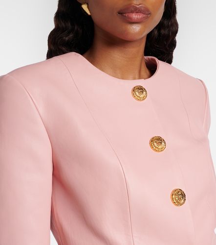 Balmain Cropped-Lederjacke - Balmain - Modalova