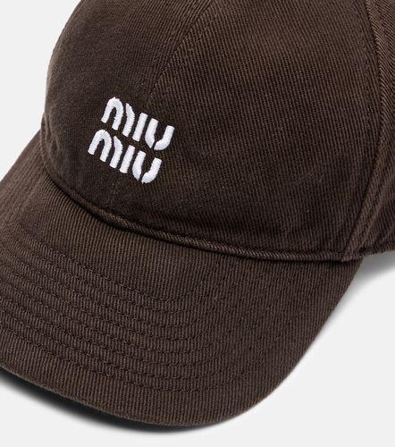 Miu Miu Gorra de algodón con logo - Miu Miu - Modalova