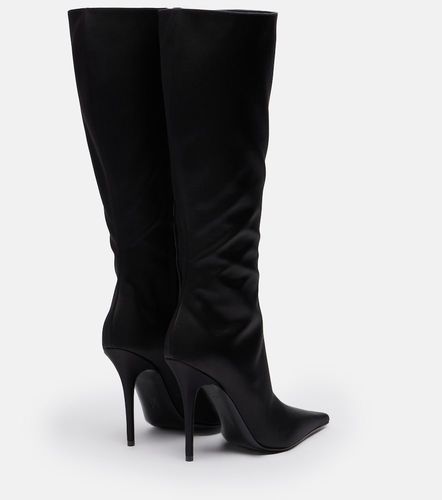 Botas altas Barbara de satén - Amina Muaddi - Modalova