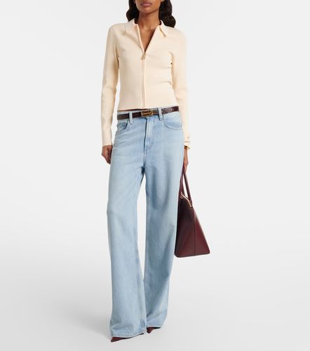Mila ribbed-knit zip-up top - Victoria Beckham - Modalova