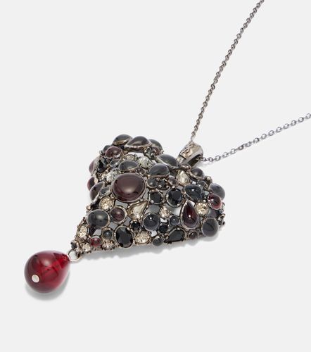 Collana con cristalli e pendente - Saint Laurent - Modalova