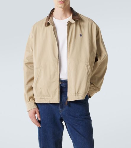 Giacca blouson in cotone con pelle - Prada - Modalova