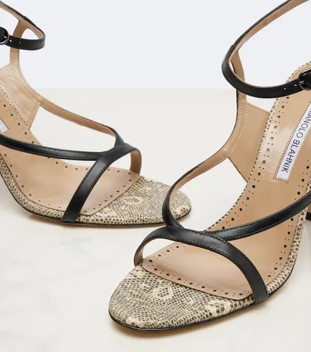 Tibula snake-effect leather sandals - Manolo Blahnik - Modalova
