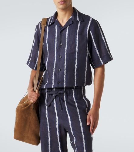 Camicia bowling in lino a righe - Commas - Modalova