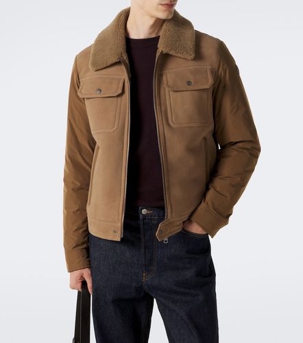 Daunenjacke aus Veloursleder mit Shearling - Moncler - Modalova
