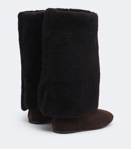 Shearling and suede knee-high boots - Yves Salomon - Modalova