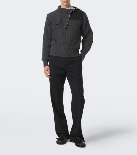 Pullover in lana e cashmere con pelle - Bottega Veneta - Modalova