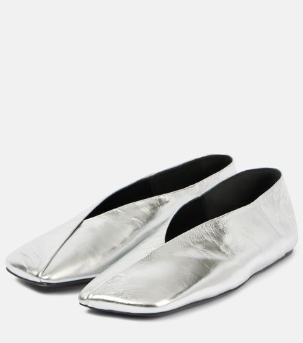 Metallic leather ballet flats - Jil Sander - Modalova