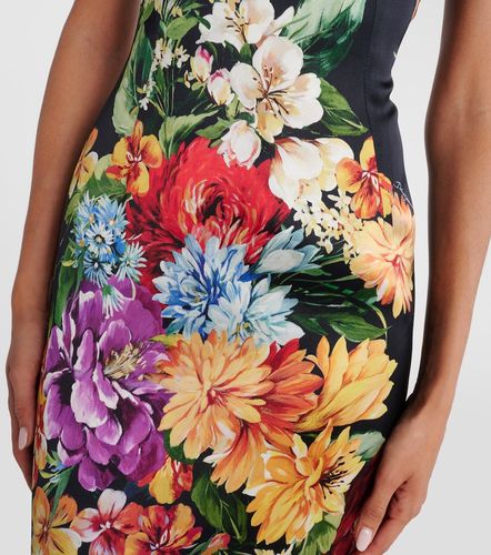 Vestido midi de satén floral - Dolce&Gabbana - Modalova