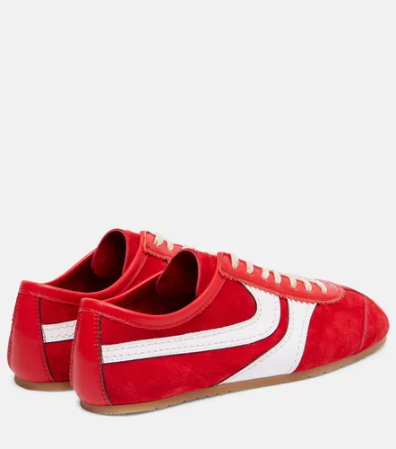Leather-trimmed suede sneakers - Dries Van Noten - Modalova