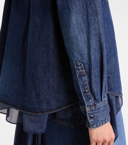 Sacai Camicia in denim e raso - Sacai - Modalova