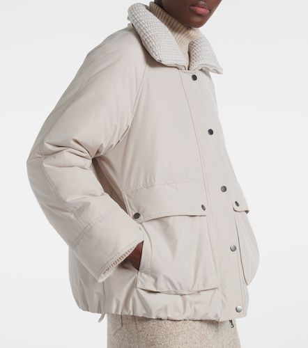 Shearling-trimmed taffeta down jacket - Brunello Cucinelli - Modalova