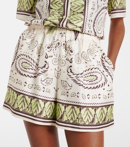 Shorts in seta con stampa - Tory Burch - Modalova
