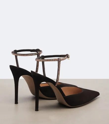 Embellished suede slingback pumps - Gianvito Rossi - Modalova