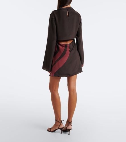 Vestido corto de satén de seda estampado - SIR - Modalova