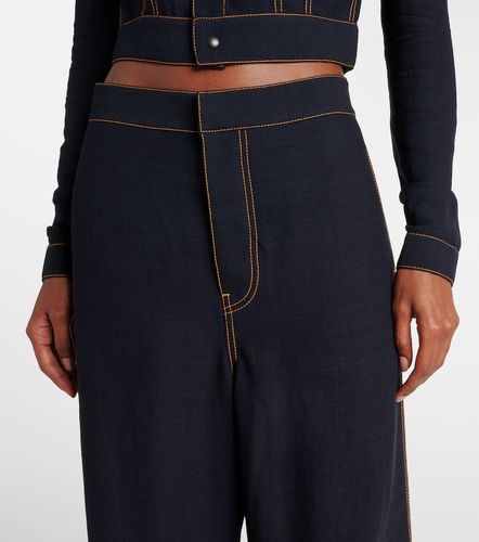 Tailored wool-blend georgette wide-leg pants - Alaia - Modalova