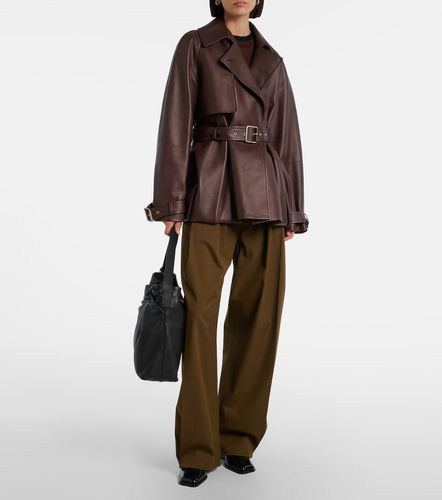 Pantalones anchos de algodón y seda con cinturón - Loewe - Modalova