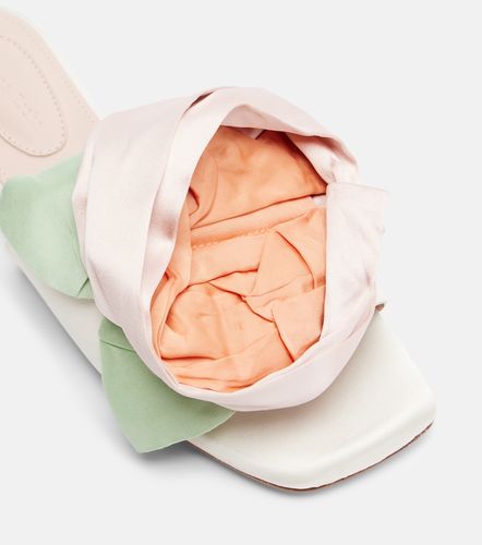 Floral-applique satin slides - Simone Rocha - Modalova