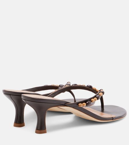 Sandali infradito Freja in pelle con perline - Staud - Modalova