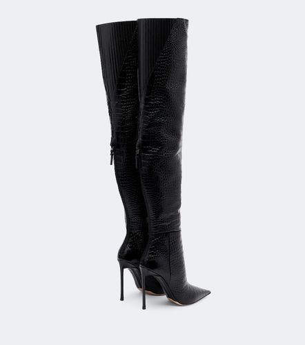 Croc-effect leather over-the-knee boots - Tom Ford - Modalova