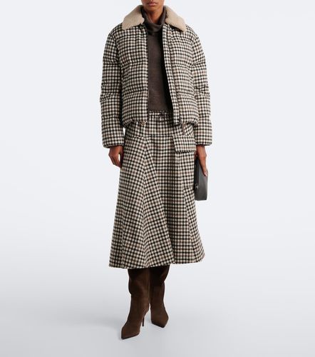 Gonna midi in misto alpaca e lana a quadri - Brunello Cucinelli - Modalova