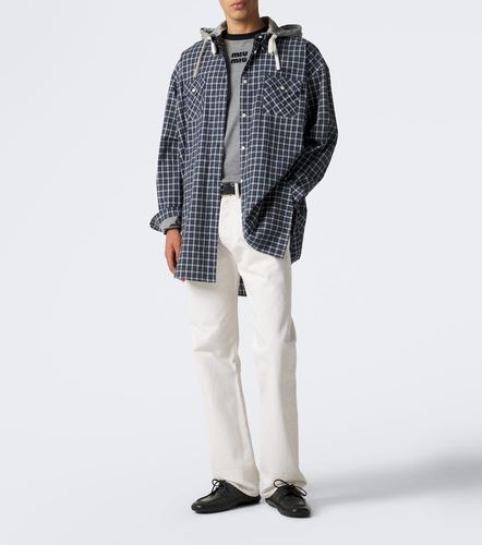 Giacca camicia in flanella di cotone a quadri - Miu Miu - Modalova