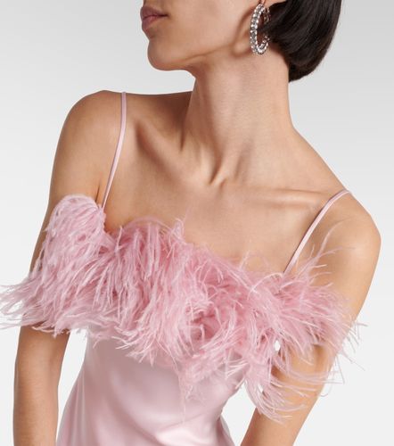 Abito midi in satin con piume - David Koma - Modalova