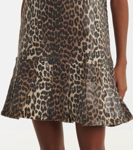 Ganni Leopard-print denim minidress - Ganni - Modalova