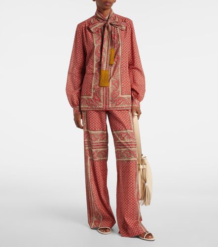 Blusa in cotone con stampa - Valentino - Modalova