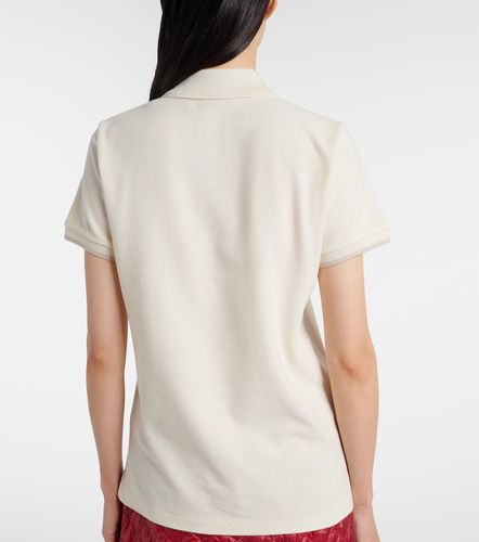 Polo de piqué de algodón con logo - Moncler - Modalova