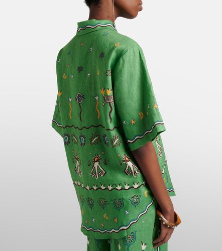 Alémais Camisa oversized Sun Dancer de lino estampada - Alemais - Modalova