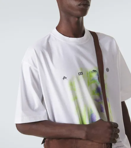 Camiseta de jersey de algodón estampada - Balenciaga - Modalova