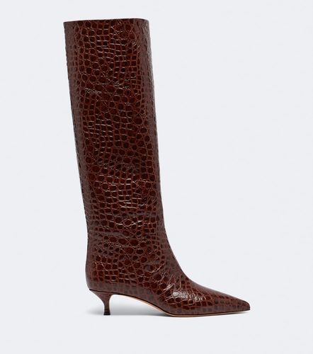 Babouche croc-effect leather knee-high boots - Le Monde Beryl - Modalova