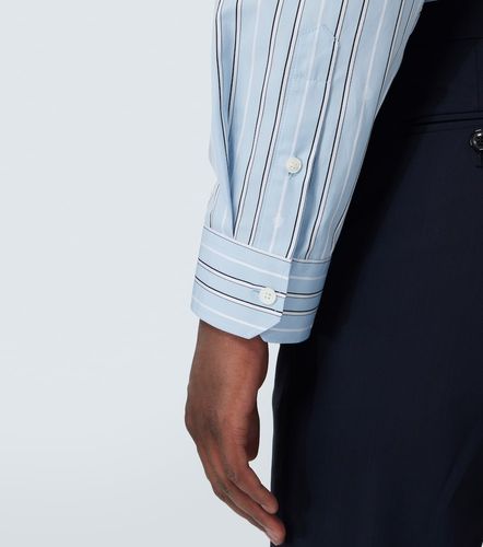 Camicia in popeline di cotone a righe - Versace - Modalova