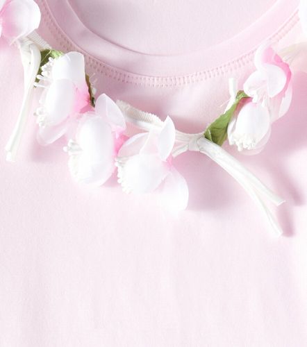 Camiseta de algodón con apliques florales - Monnalisa - Modalova