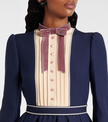 Vestido corto de algodón y seda con lazada - Valentino - Modalova