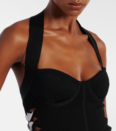 Vestido midi de jersey con cuello halter - Balmain - Modalova
