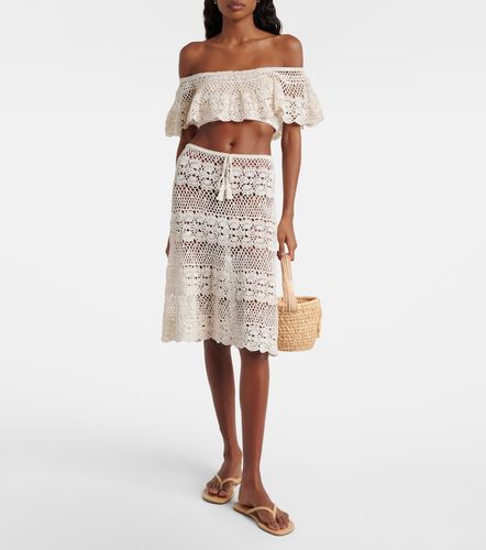 Crop top Filigree de croché de algodón sin tirantes - Anna Kosturova - Modalova