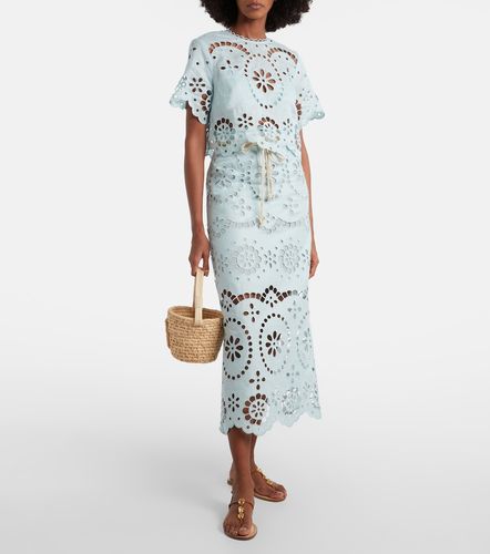 Falda midi Awaken de lino bordada - Zimmermann - Modalova