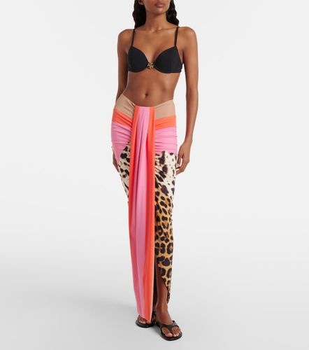 Leopard-print asymmetric maxi skirt - Roberto Cavalli - Modalova