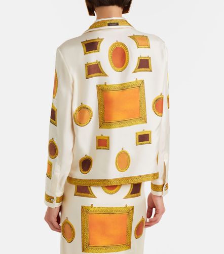 Camicia in twill di seta con stampa - Versace - Modalova