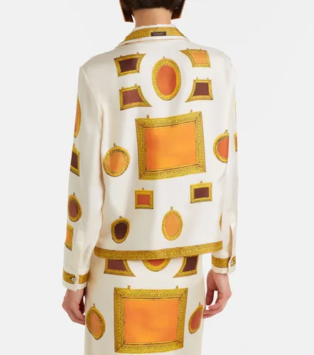 Camisa de arga de seda estampada - Versace - Modalova