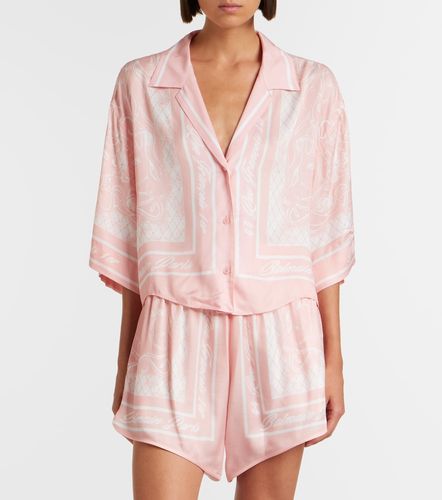 Camisa de pijama de sarga estampada - Balmain - Modalova