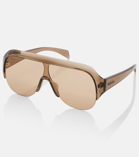 Gucci Logo shield sunglasses - Gucci - Modalova