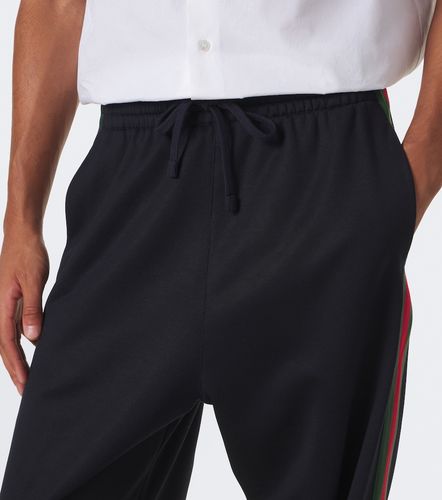 Pantaloni Web Stripe in seta e cotone - Gucci - Modalova