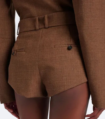 Belted virgin wool shorts - Magda Butrym - Modalova