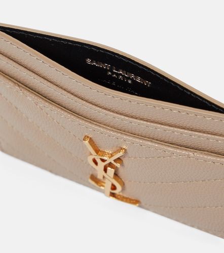 Monogram leather card holder - Saint Laurent - Modalova