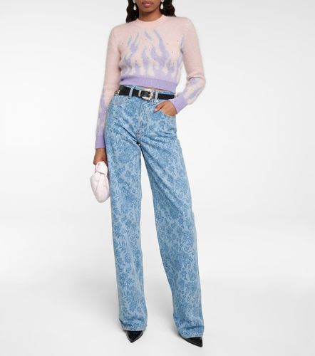 Embellished jacquard mohair-blend sweater - Alessandra Rich - Modalova