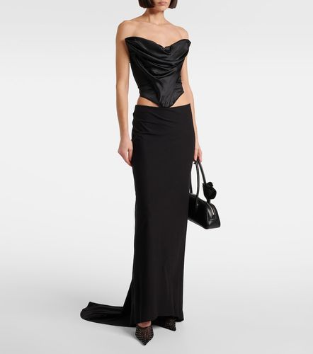 Draped silk-blend satin corset - Magda Butrym - Modalova