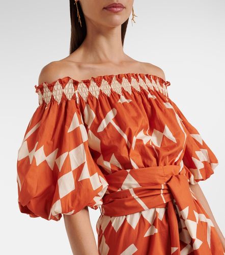 Vestido midi de popelín de algodón - Johanna Ortiz - Modalova